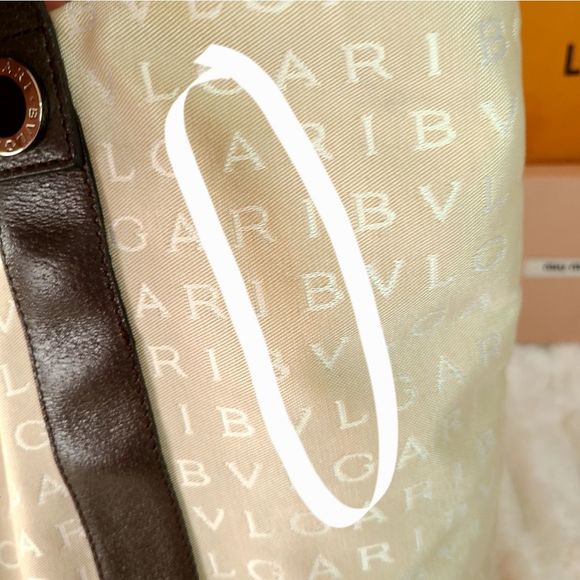 BVLGARI| Logo Mania Canvas and Leather Tote Bag| Women's Bag - Picture 7 of 13